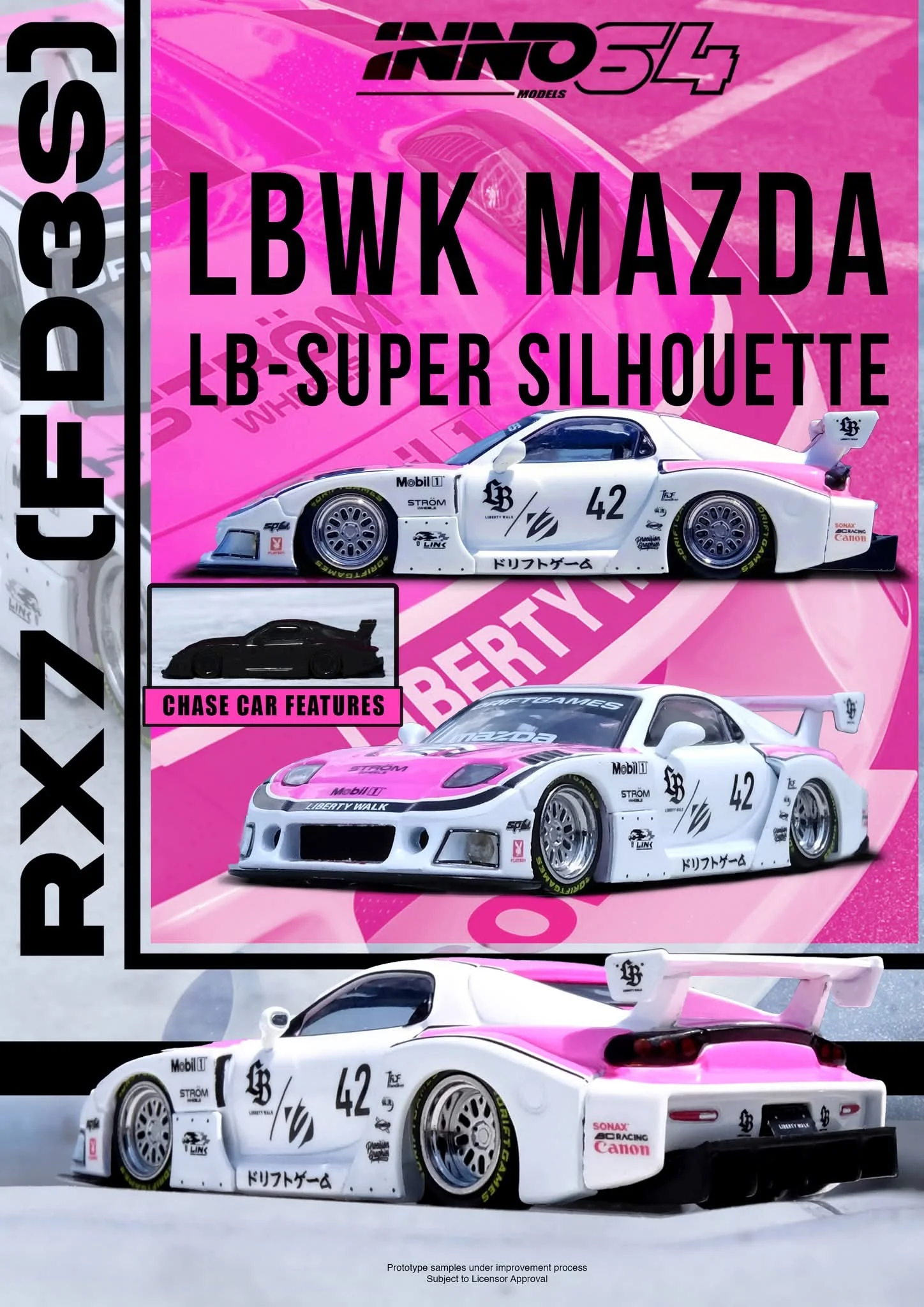INNO 1/64 MAZDA RX7 (FD3S) LB-SUPER SILHOUETTE 