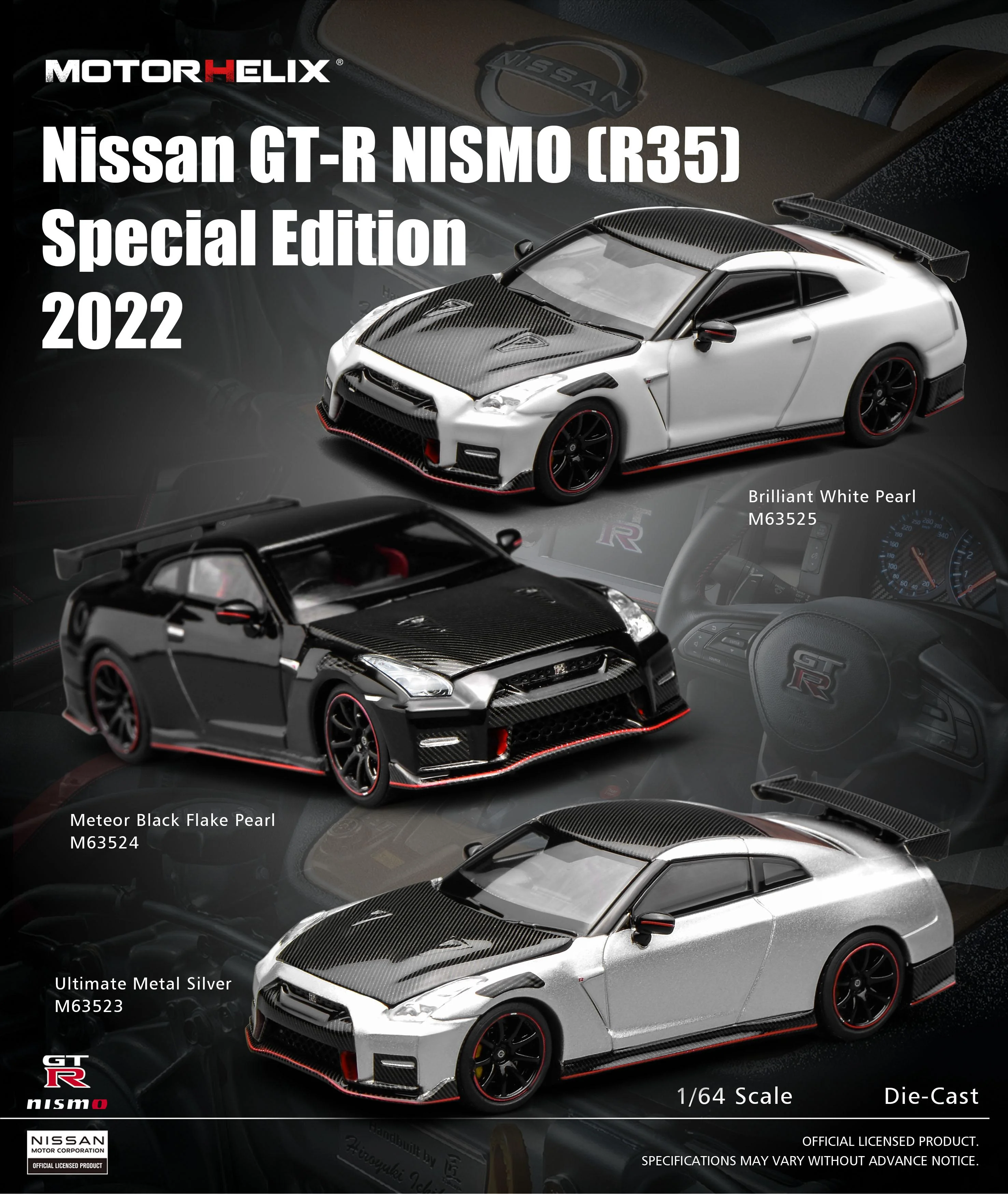 Motorhelix 1/64 Nissan GT-R NISMO (R35) Special Edition Diecast