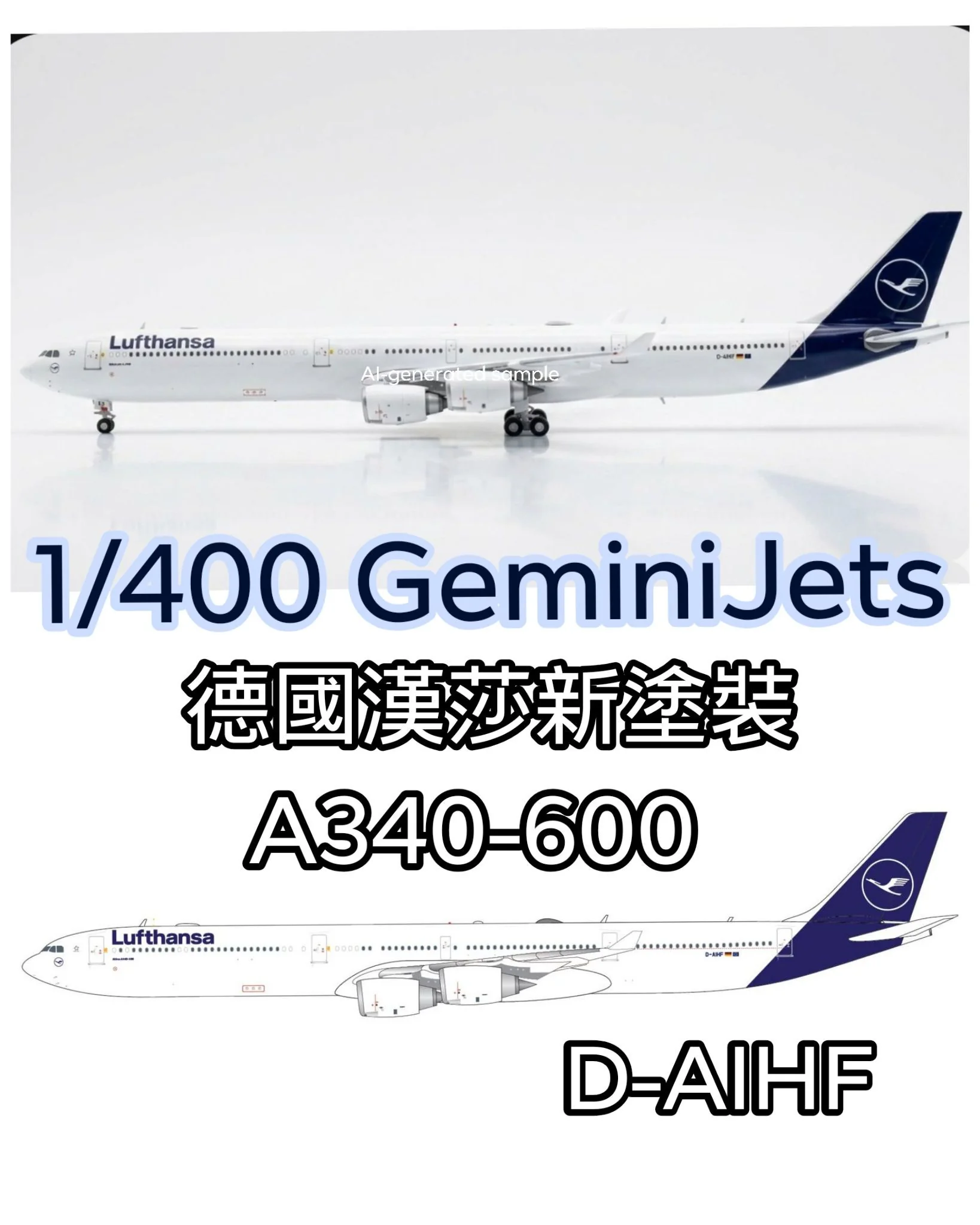 GeminiJets 1/400 Lufthansa A340-600 D-AIHF - 收藏家模型飛機模型