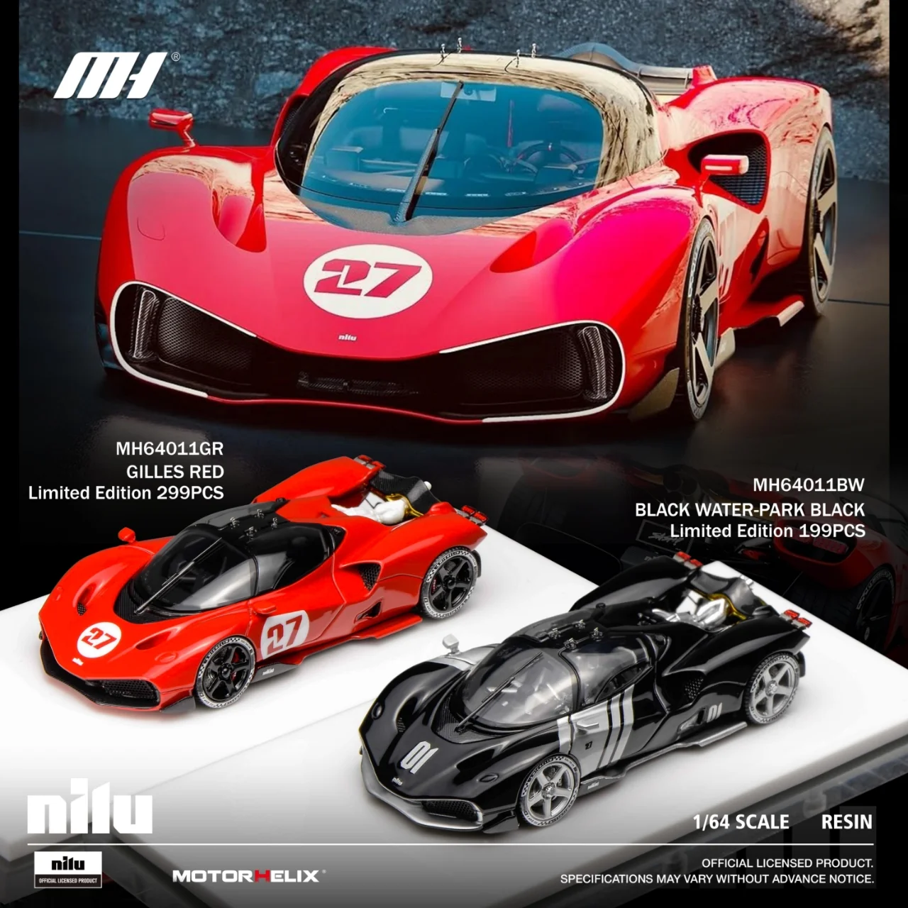 Motorhelix 1/64 Nilu 27 Resin Model (2 Colours) - 收藏家模型飛機