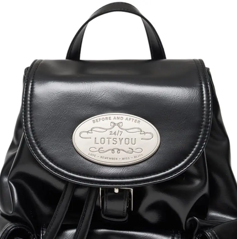 【LOTSYOU】Nostalgia chubby Backpack Leather Black MUSINSA | LOTSYOU Nostalgia chubby Backpack Leather Black