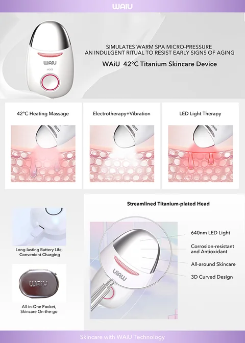 WAiU 42℃ チタン美顔器 商品の説明【美品】 WAIU 42℃チ…