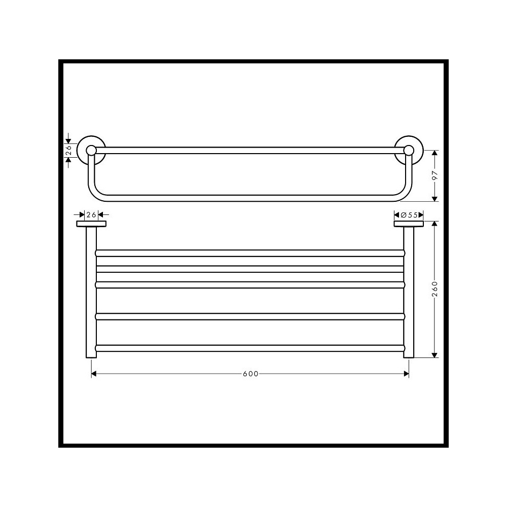 hansgrohe 41720000 Logis 通用毛巾架 (600mm) - SUNEAST - 日東 五金潔具有限公司
