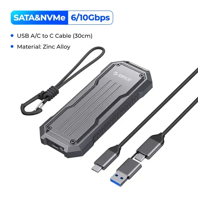 ORICO Portable M.2 NVMe NGFF SSD Case Zinc Alloy Waterproof