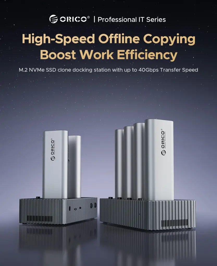 Macデスクトップ ORICO MiniLink M2SSD X2 RAID USB4 40Gbps ORICO MiniLink 40Gbps One-Stop Storage and Dock