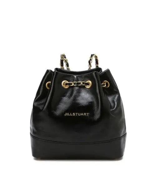 さらに100円引き◆JILLSTUART◆Coco Chain Black gold backpack JillStuart Coco Chain Black gold-embellished drawstring
