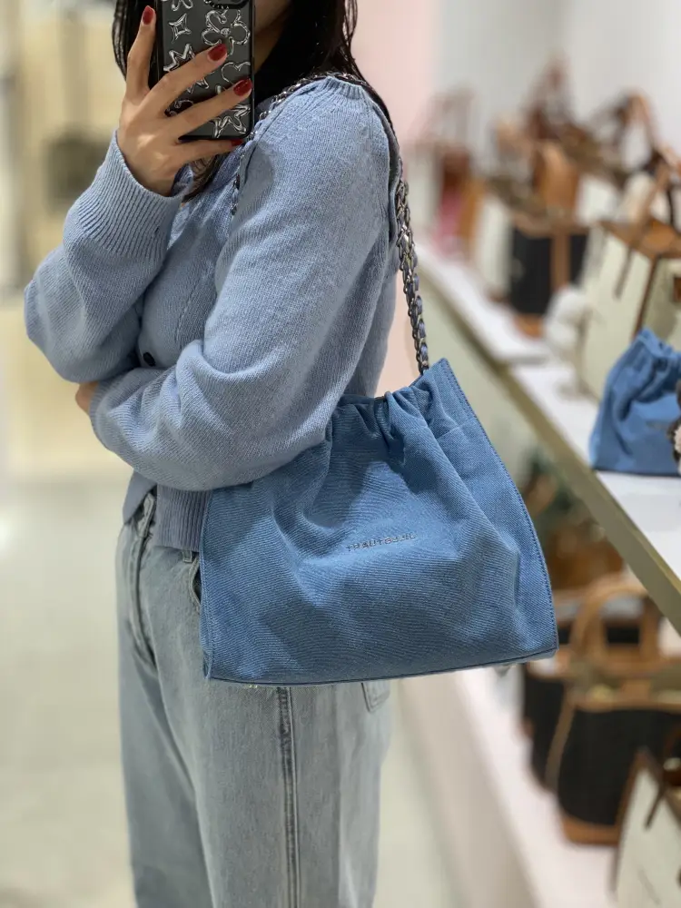 JillStuart Medium denim drawstring chain shoulder M - Eonni