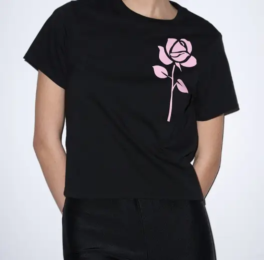 ★MARDI MERCREDI★SLIM TSHIRT UNE ROSE★ SLIM TSHIRT UNE ROSE（Tシャツ/カットソー）｜Mardi Mercredi