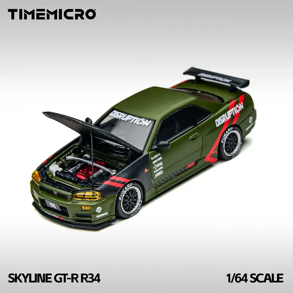 TIME Micro 1/64 ニッサン 日産 スカイライン GTR R34 1/64 Time Micro Nissan Skyline GT-R GTR R34 (Orange) Diecast