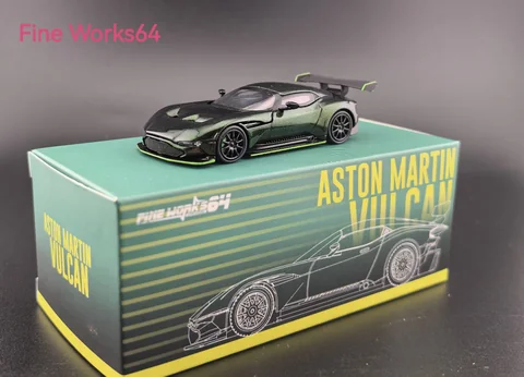 Fine Works 1/64 Aston Martin Vulcan Chameleon Green Diecast