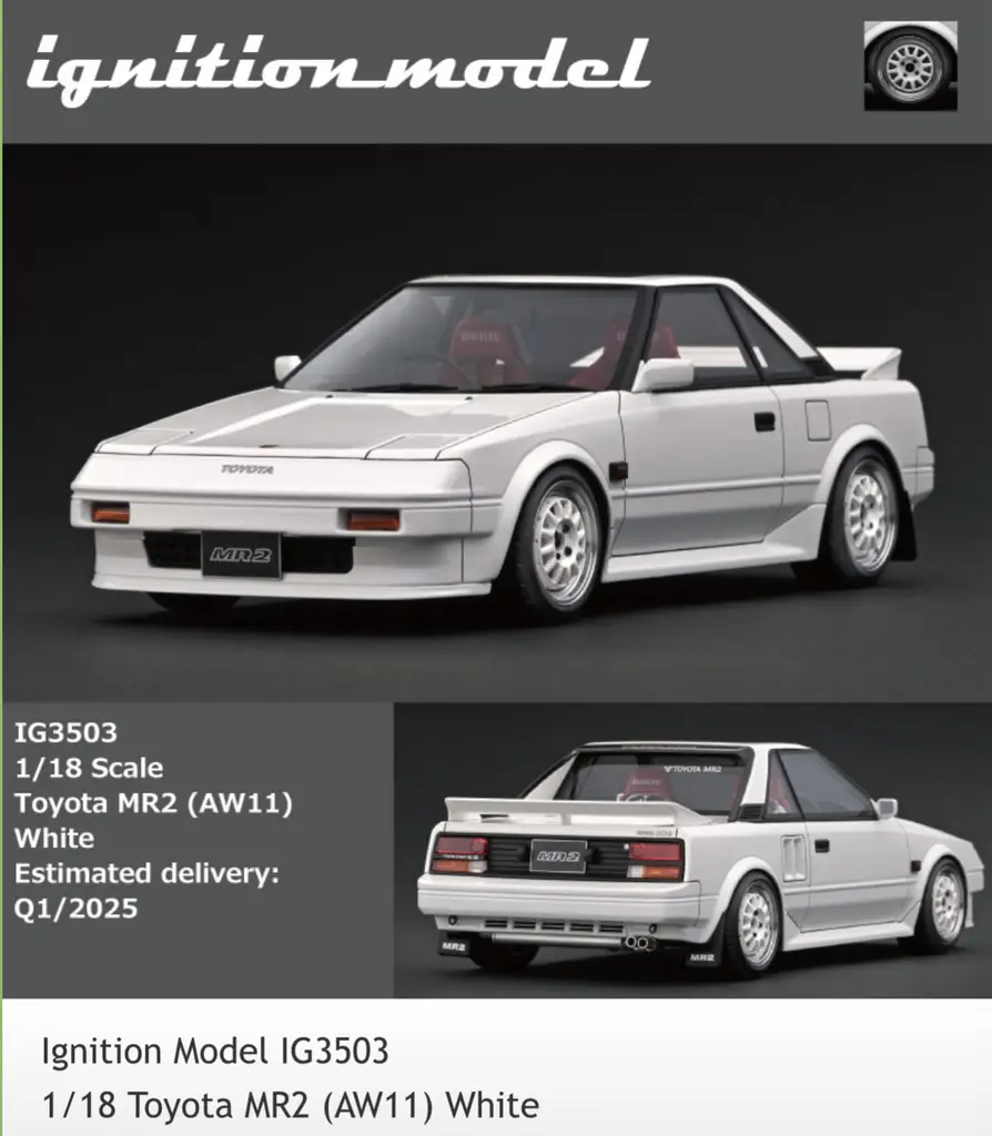 Ignition Model IG3503 1/18 Toyota MR2 (AW11) White - 收藏家模型
