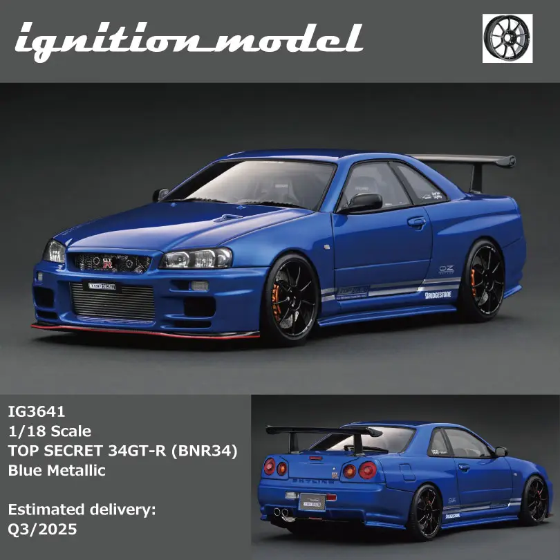 Ignition Model IG3641 1/18 TOP SECRET 34GT-R (BNR34) Blue Metallic