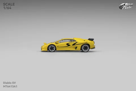Micro Turbo 1/64 Lamborghini Diablo SV Metallic Yellow Diecast