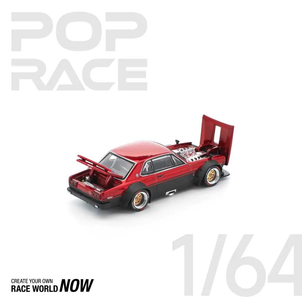 模型製作用品 SKYLINE POPRACE PR640267 1/64 SKYLINE GT-R V8 DRIFT (HAKOSUKA) - RED