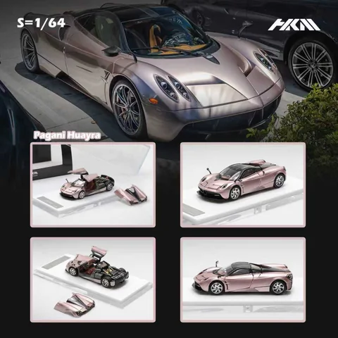 HKM Premium 1/64 Pagani Huayra Coupe 2014 Diecast Model (Rose Gold