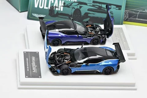Fine Works 1/64 Aston Martin Vulcan Diecast Model (Purpley Blue