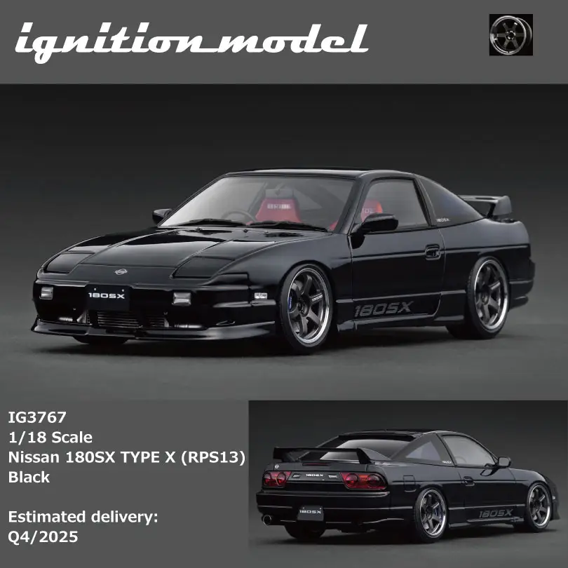 Ignition Model IG 1/18 Nissan 180SX TYPE X (RPS13) Black - 收藏家