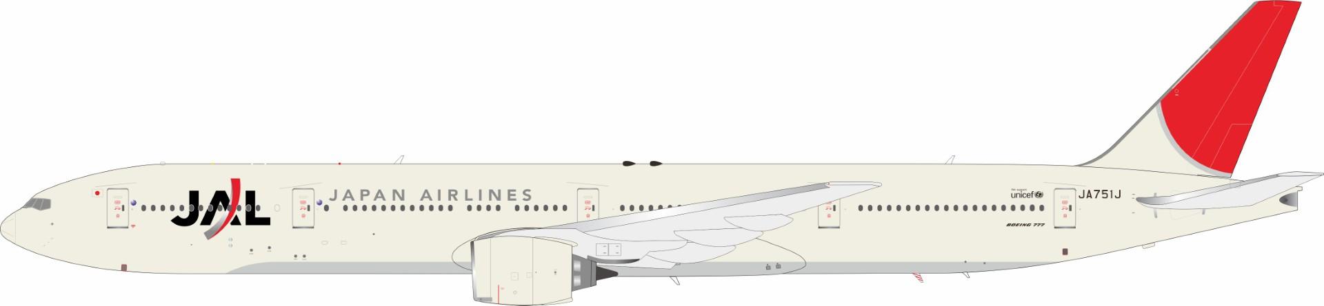 B-Model 1/200 Japan Airlines JAL Boeing B777-346 JA751J with Stand